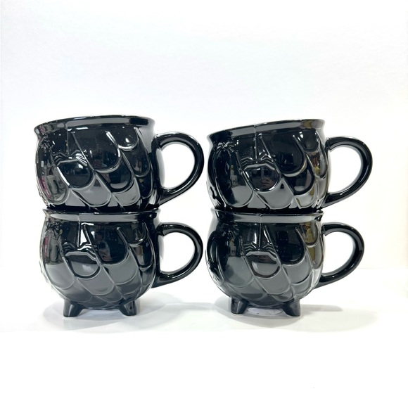 *NEW* THRESHOLD SPIDER BLACK CAULDRON COFFEE MUGS SET OF 4 - Picture 2 of 11